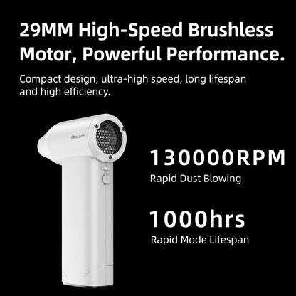 Hibstorm 007 Turbo Handheld Fan - 130000RPM Brushless Motor | Portable Rechargeable Dust Blower for Cleaning, Cooling & Outdoor Use
