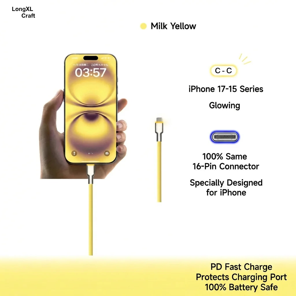 240W USB-C Cable - Milk Yellow Color Card