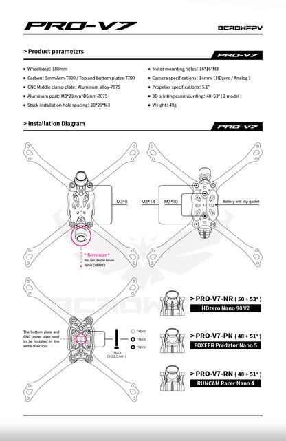 Bcrow Racing Frame V7 Kit New Model
