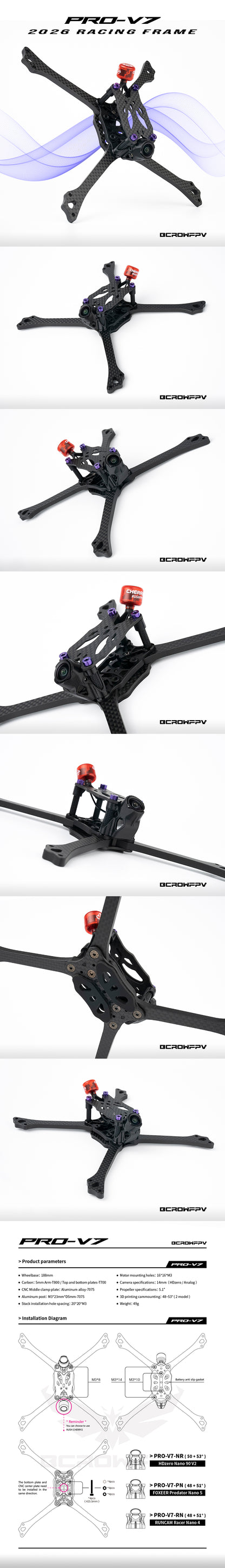 Bcrow Racing Frame V7 Kit New Model